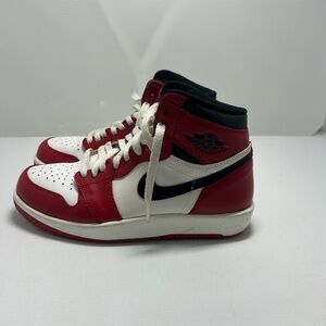 Jordan 1 Nike Men's Black, Red, and White High-Top Sneakers